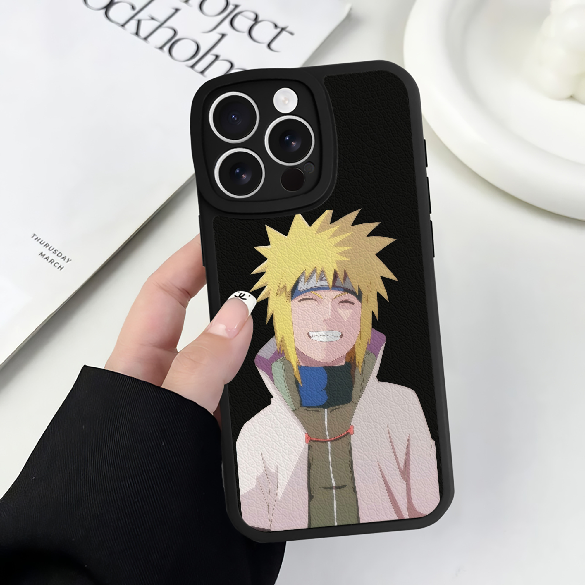 （画像用） NARUTO -ナルト- 波風 ミナト Namikaze Minato 【iPhone 16シリーズ対応】シリコンスマホケース（レザー調） 材質：シリコン